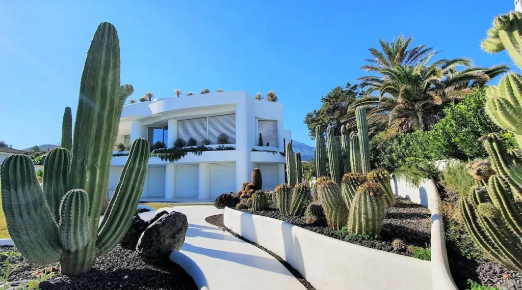 Extensive landscaped Cactus Gardens on a luxury property
